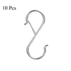 Heavy-Duty Stainless Steel S-Hooks with Safety Lock S-Hooks with Lock Richie's Silver 10 Pieces