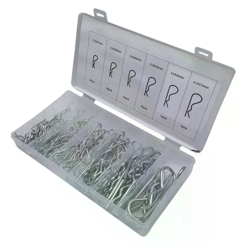 R-Type Cotter Pin Kit 110-150 Pcs Zinc-Plated Carbon Steel Cotter Pin Assortment Richie's