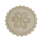 Lace Embroidered Round Coaster – Retro Vintage Cloth Dining Mat Embroidered Coaster Richie's -Brown-1 One Size