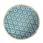 Bohemian Bamboo Woven Fruit Basket – Handwoven Round Tray Bamboo Woven Basket Richie's Blue 25cm