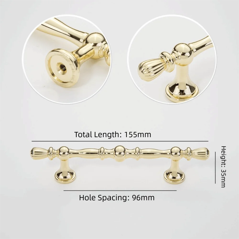 Zinc Alloy Cabinet Drawer Handle – Nordic Gold Black Silver Cabinet Door Handle Richie's Gold 1