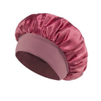 Satin Wide-Brim Sleeping Bonnet – Unisex Hair Care Night Cap Satin Sleep Bonnet Richie's Rose Purple Red