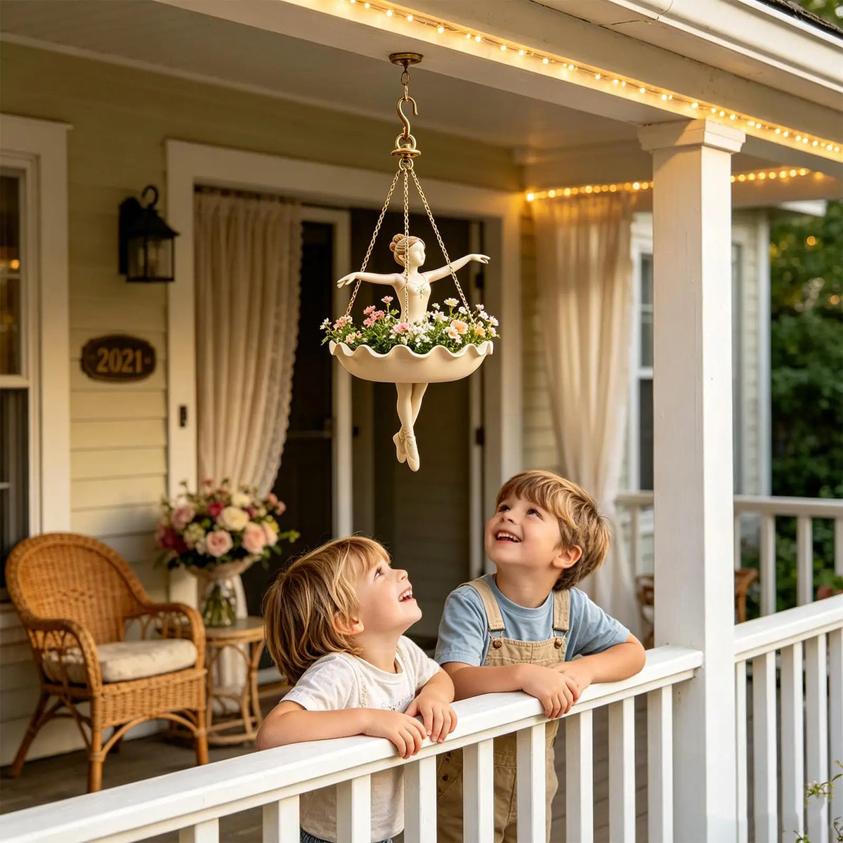 Resin Ballerina Hanging Planter | Whimsical Ballet Dancer Pot Hanging Planter Richie's