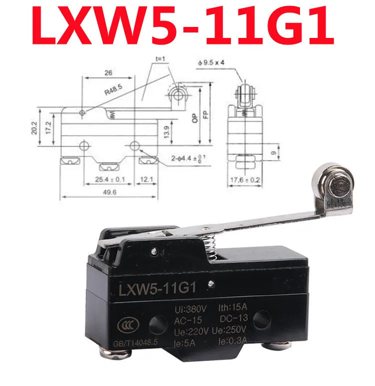 LXW5 Micro Limit Switch 10A AC 380V DC 220V Push Plunger SPDT Micro Limit Switch Richie's LXW5-11G1