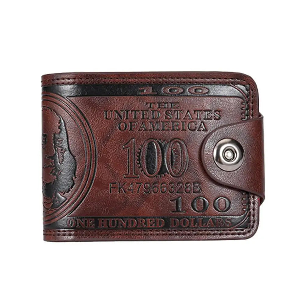 Men's 100 Dollar Bill Embossed PU Leather Wallet Men's Wallet Richie's Coffee