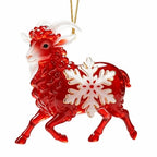 Acrylic Goat Christmas Ornament with Gold Cord & Snowflake Christmas Ornament Richie's Red1