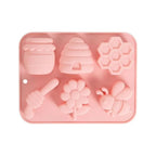 Bee Theme Silicone Baking Mold – 6 Cavity Non-Stick Chocolate Silicone Baking Mold Richie's Pink