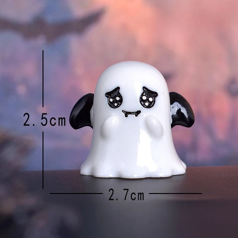 Halloween Miniature Pumpkin Ghost Figurine Desk Ornament Decor Halloween Figurine Richie's B 1pc