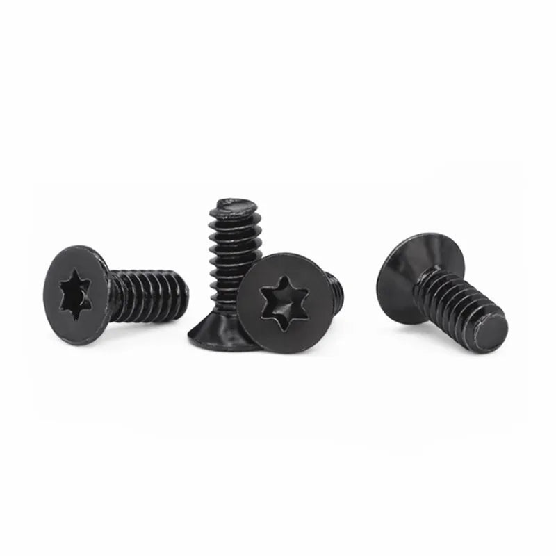 25Pcs 6#-32 UNC Torx Countersunk Cap Screws Black Grade 10.9 Machine Screws Richie's