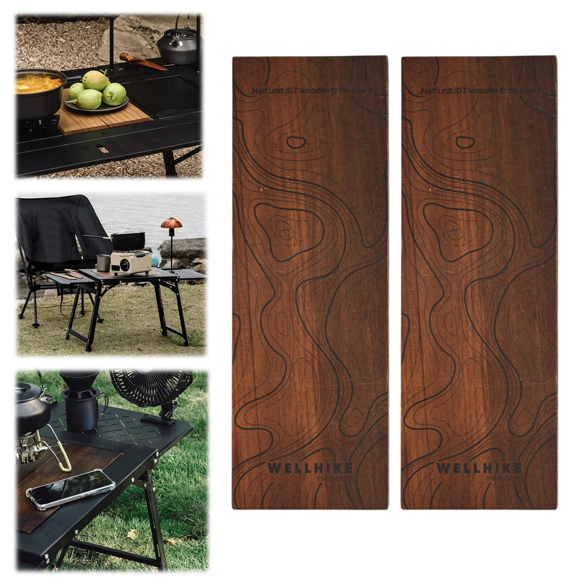 IGT Camping Table Boards – 2-Pack Acacia Wood with Storage Bag Camping Table Boards Richie's