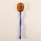 Glass Dessert Spoon – Heat-Resistant Long Handle Tea & Milk Spoon Glass Dessert Spoon Richie's Blue brown