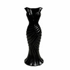 3D Printed Gown-Shaped Flower Vase | Elegant Dress Décor Decorative Vase Richie's Black