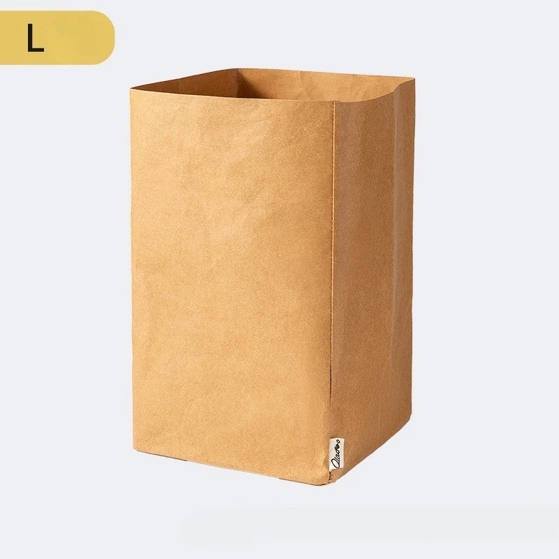 Washable Kraft Paper Storage Bag – Collapsible Beige Organizer Kraft Paper Organizer Richie's L 1pc