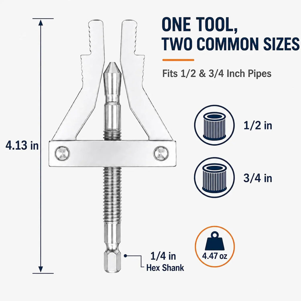Broken Pipe Thread Extractor Tool – Hex Drill Shank 1/2 & 3/4 In Pipe Thread Extractor Richie's