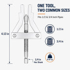 Broken Pipe Thread Extractor Tool – Hex Drill Shank 1/2 & 3/4 In Pipe Thread Extractor Richie's