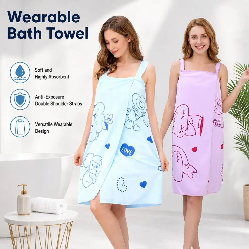 Wearable Microfiber Bath Towel Wrap – Soft Shower Robe Wearable Bath Wrap Richie's