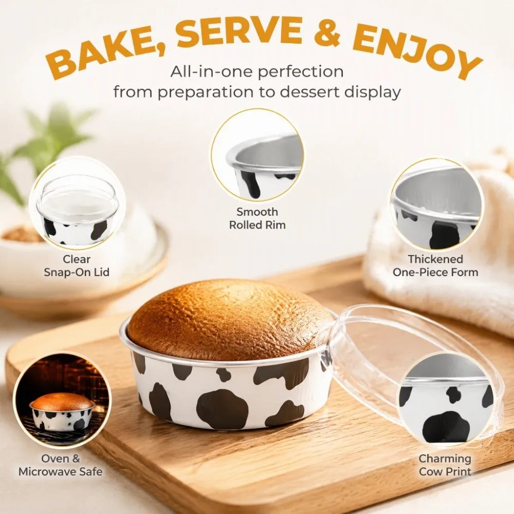 100pcs 68ml Oval Aluminum Foil Cheesecake Baking Cups Foil Baking Cups Richie's