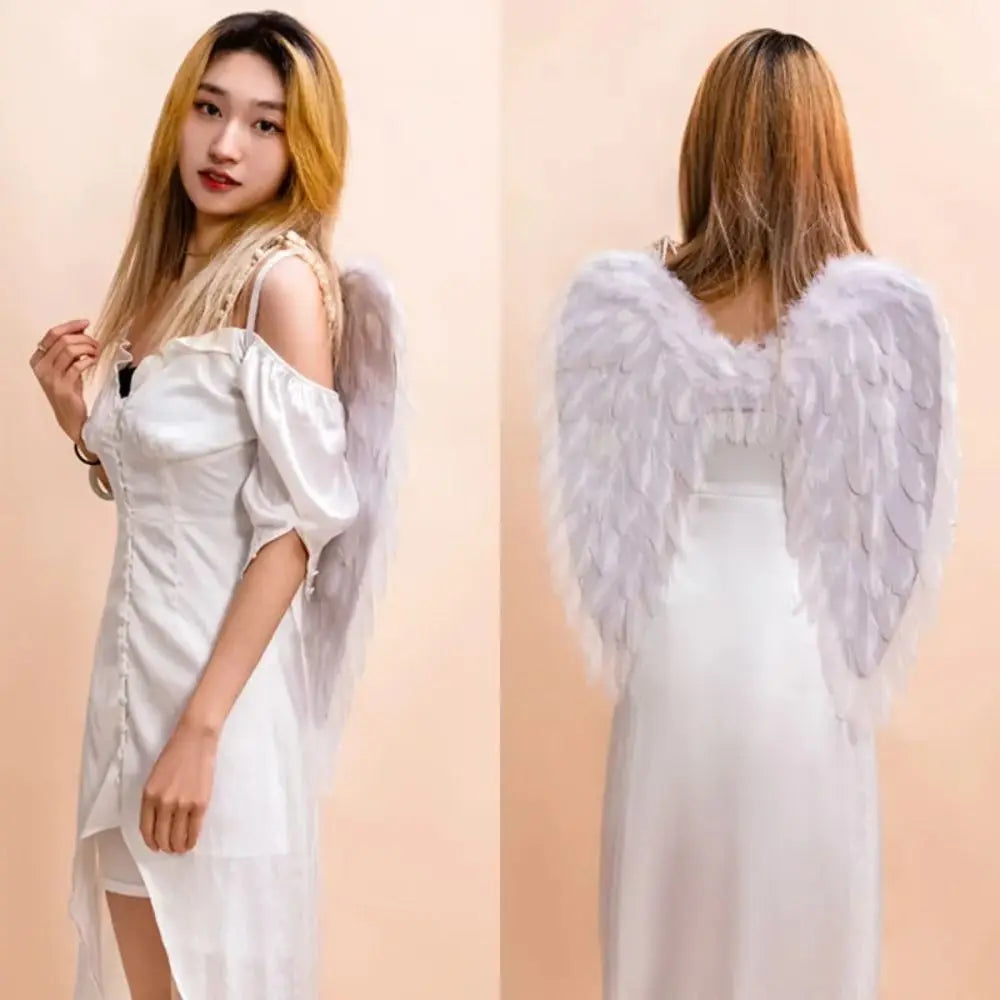 Handmade Feather Angel Wings Cosplay Party Props – Black White Pink Costume Angel Wings Richie's