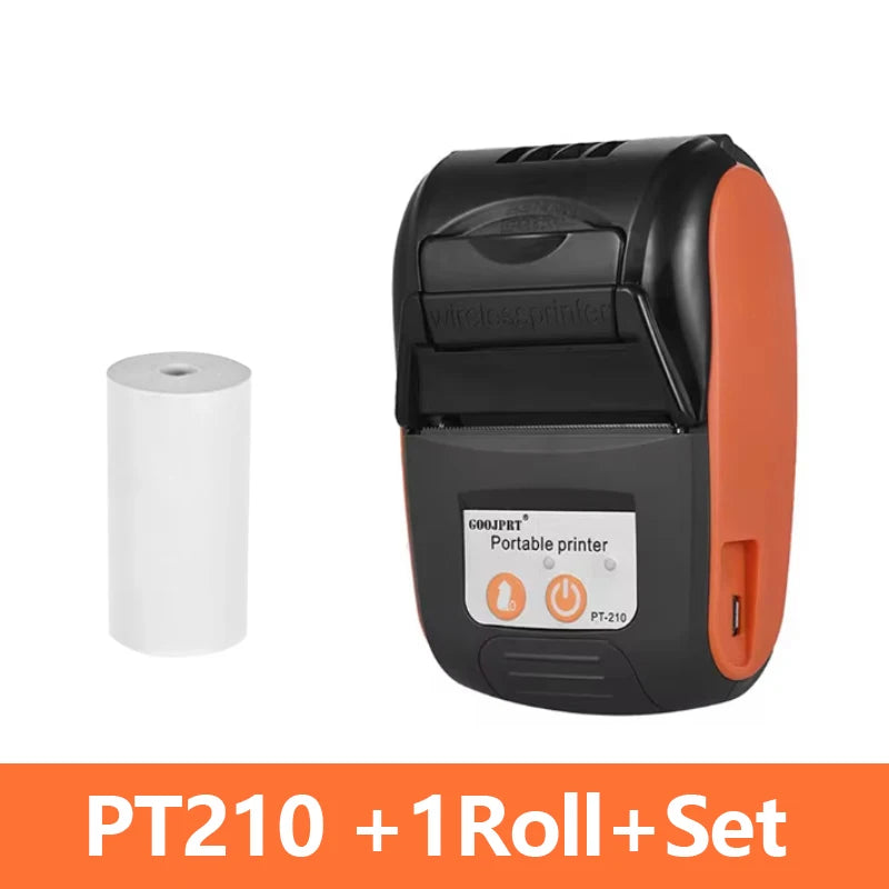 GOOJPRT PT-210 58mm Bluetooth Thermal Printer | Android iOS Bluetooth Thermal Printer Richie's PT-210 Orange