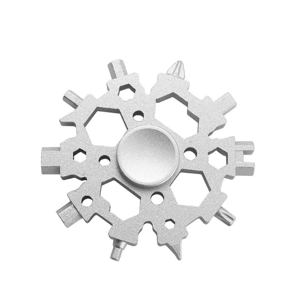 23-in-1 Snowflake Multitool with Fidget Spinner | EDC Pocket Tool EDC Multitool Richie's Silver