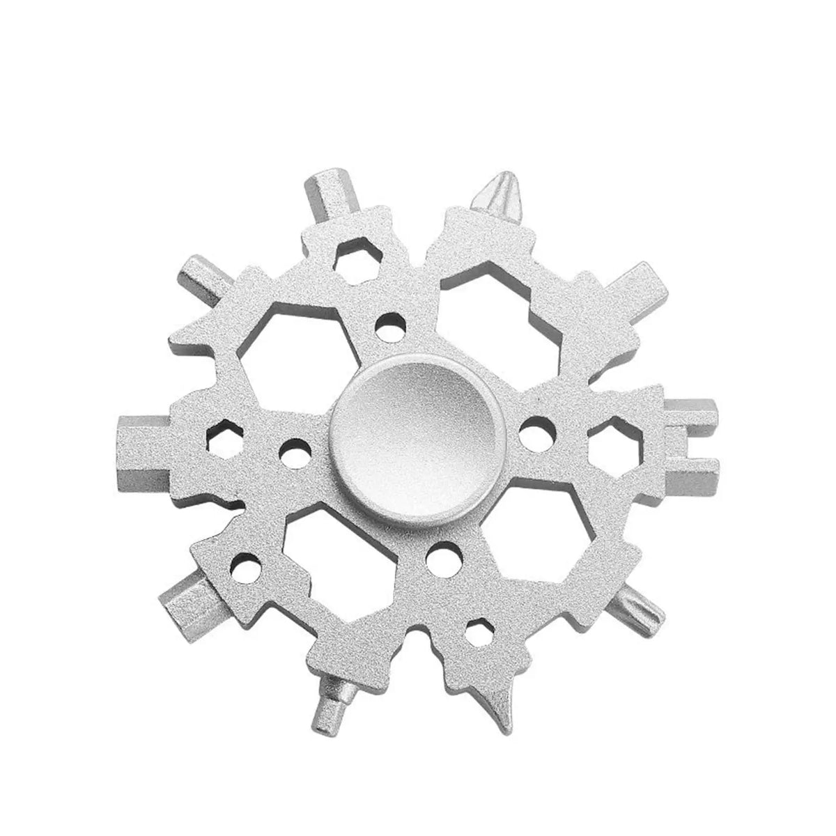 23-in-1 Snowflake Multitool with Fidget Spinner | EDC Pocket Tool EDC Multitool Richie's Silver