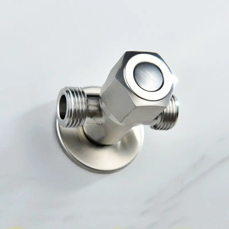 Stainless Steel Two-Way Angle Valve G1/2 Thread Faucet Fitting Plumbing Angle Valve Richie's