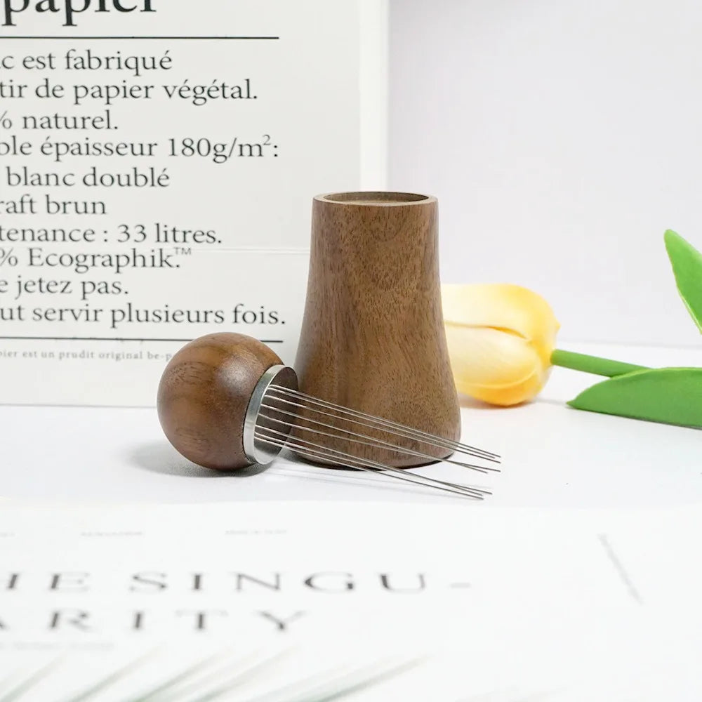 Walnut Wood Stainless Steel Needle Coffee Distribution Tool Coffee Distribution Tool Richie's