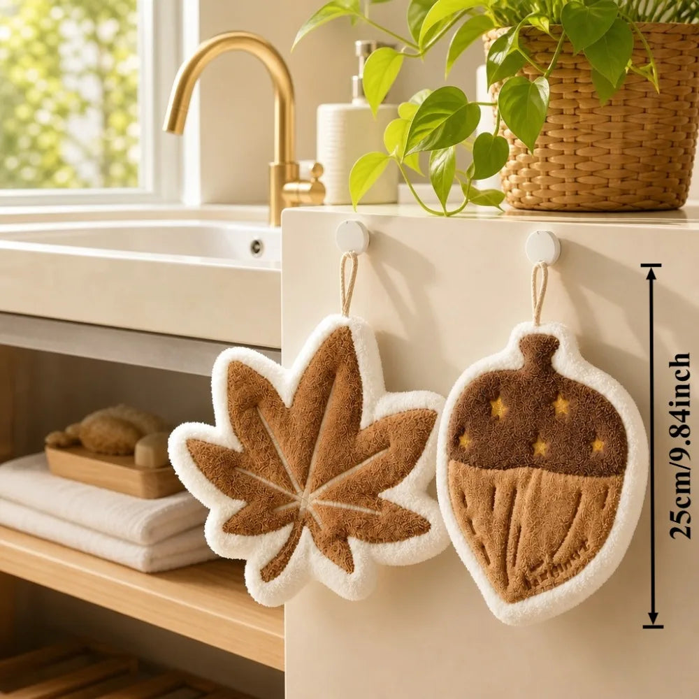 Fall Hand Towels – Maple Leaf & Acorn Kitchen & Bath Décor Decorative Hand Towels Richie's