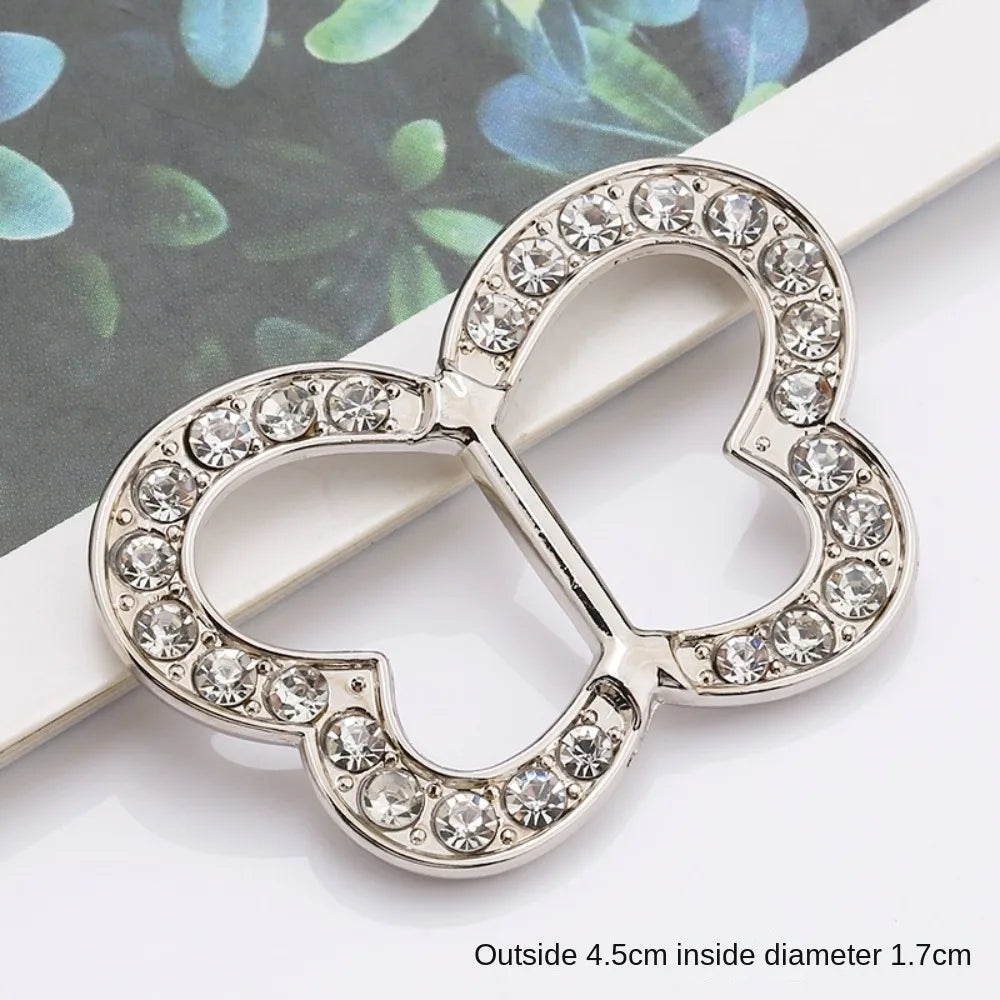 Pearl Rhinestone Scarf Ring Clip & Shirt Buckle for Women Scarf Ring Clip Richie's Silver-Style A