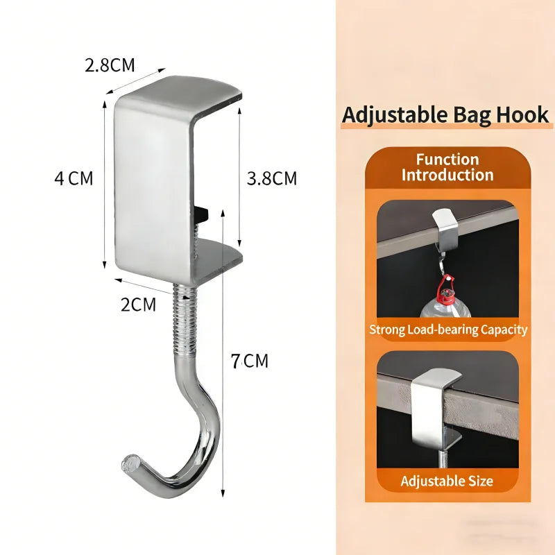 Adjustable No-Drill Table Edge Hooks for Desk – 5/10 Pack Desk Clip Hook Richie's
