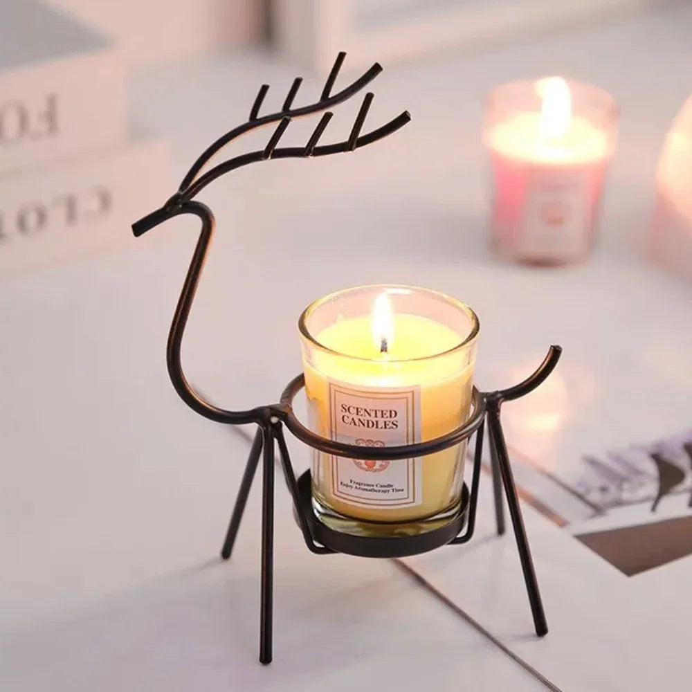 Metal Reindeer Candle Holder Christmas Table Decor Gift Candle Holder Richie's
