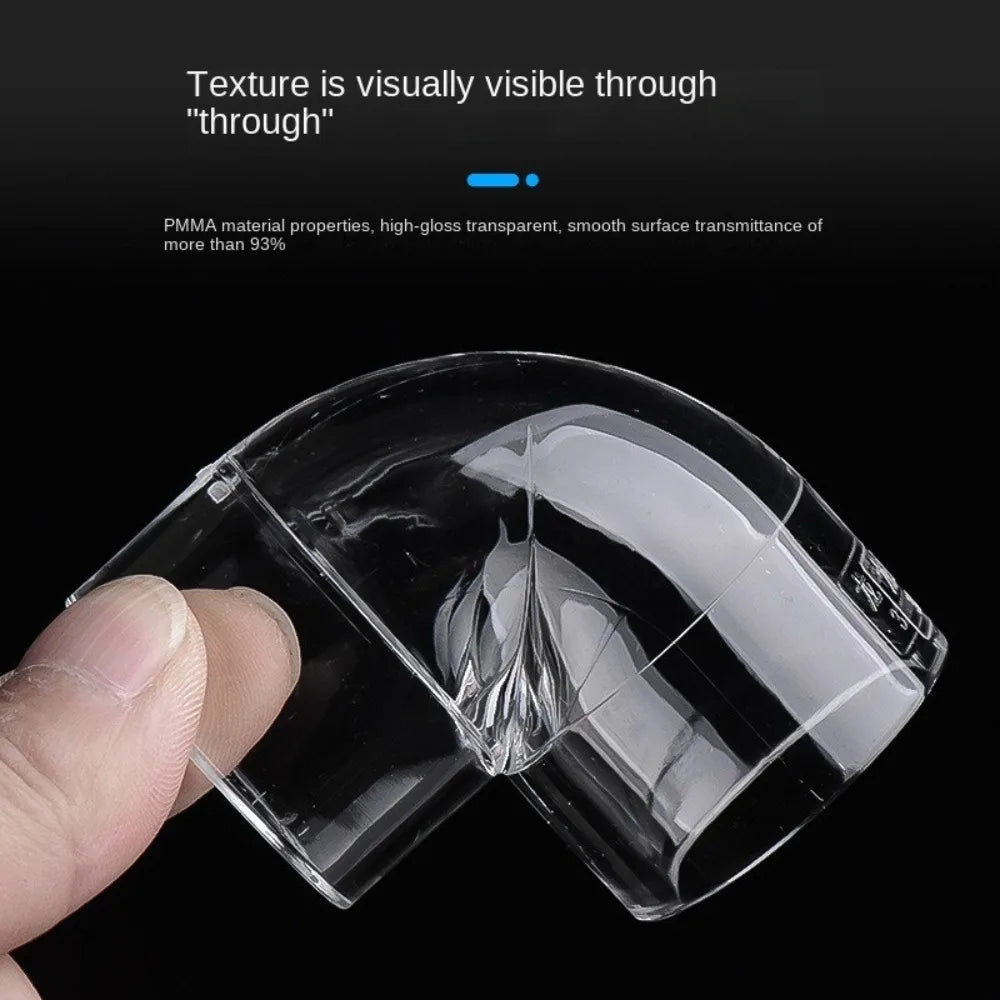 Clear Acrylic Pipe Fittings 16/20mm – 90° Elbow & End Plug Acrylic Pipe Fittings Richie's