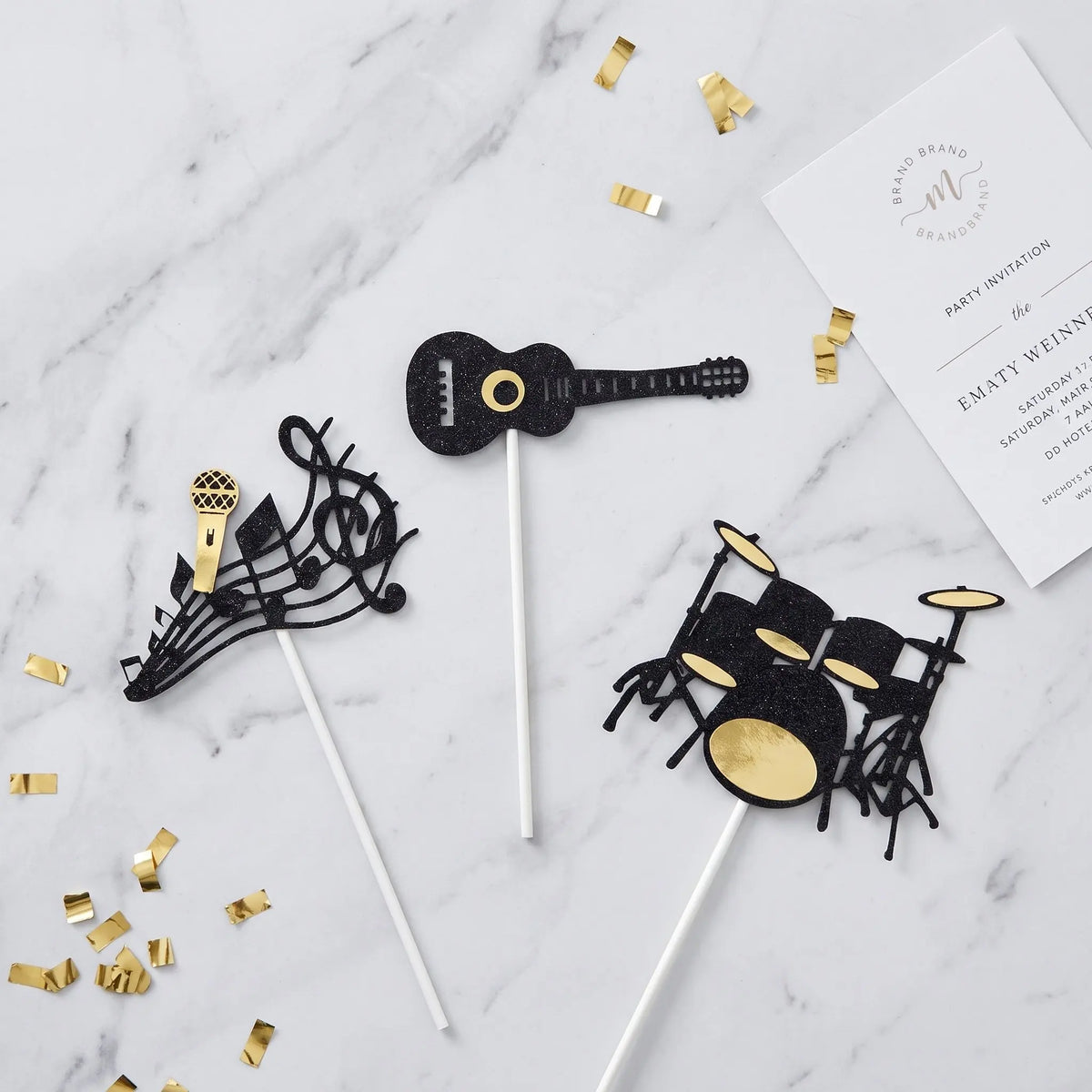 32Pcs Music Notes & Guitar Cake Toppers – Party Decorations Cake Toppers Richie's other