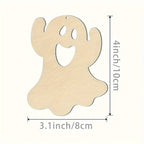 Unfinished Wooden Ghost Cutouts for DIY Crafts – 10 Pcs Wood Craft Cutouts Richie's 10pcs A