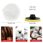 7-Pc 4" Wool Polishing Pads Kit – Hook & Loop Buffing Bonnets Car Polishing Pads Richie's