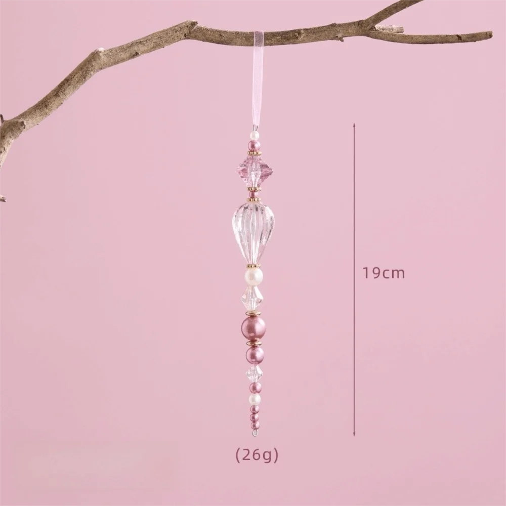 Pink Acrylic Crystal Pendant Christmas Tree Hanging Ornament Christmas Tree Ornament Richie's