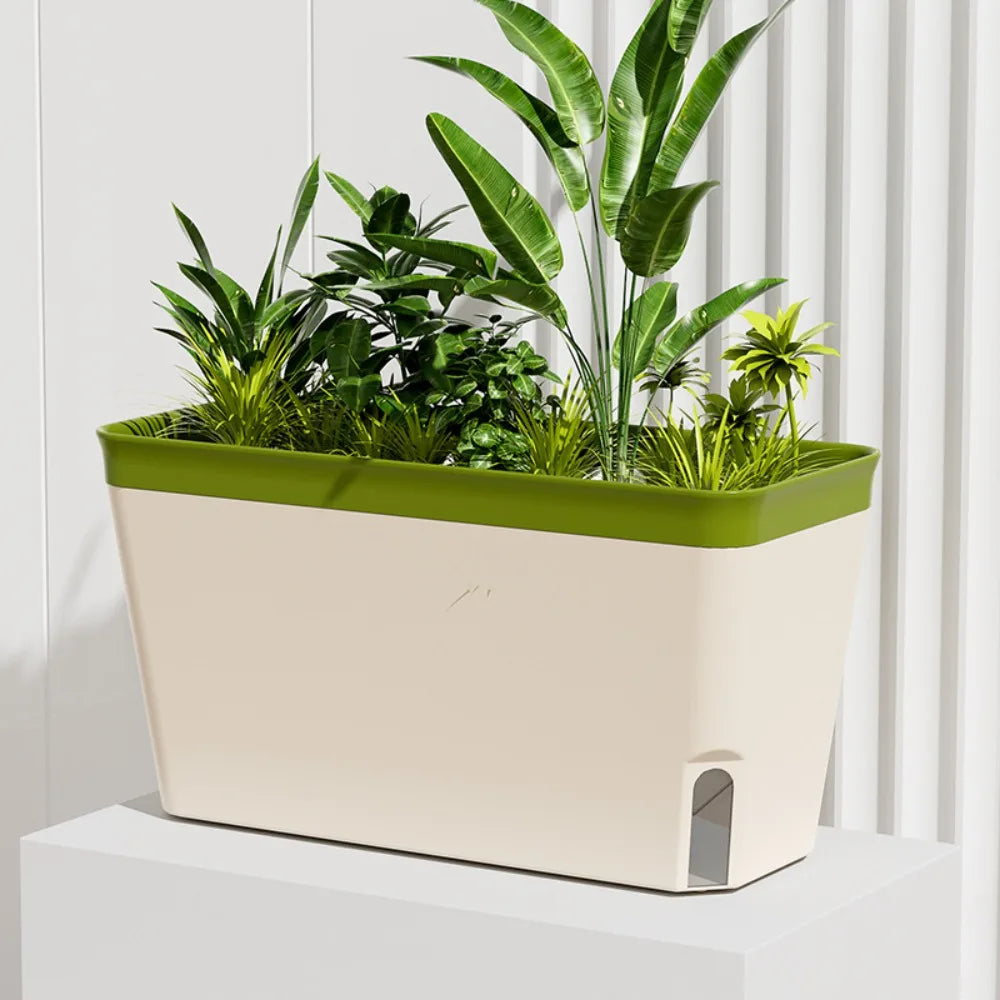 Modern Self-Watering Planter Pot with Water Level Window Self-Watering Planter Richie's Green