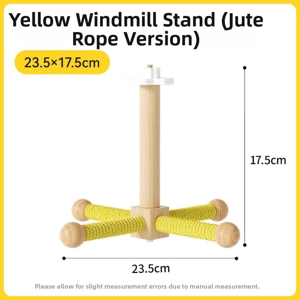 Wooden Bird Windmill Rotating Perch – Parrot Cage Toy Bird Cage Toy Richie's Yellow