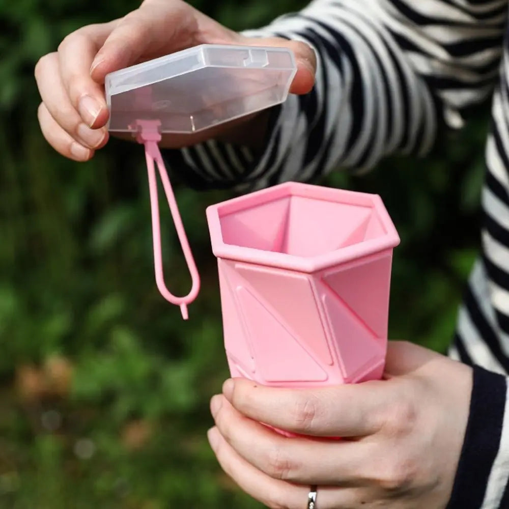 Silicone Foldable Water Cup 260ml with Lid | Collapsible Mug Collapsible Travel Cup Richie's