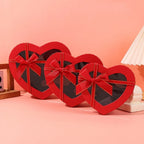 Heart-Shaped Gift Box with Bowknot & Clear Lid – 3 Sizes Gift Packaging Box Richie's Red-S 5x5x5cm