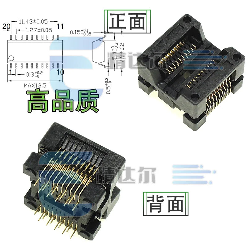 SOP TSSOP Programmer Adapter Socket 150–300MIL | Bare Socket IC Programmer Socket Richie's SOP20-1.27(209MIL)