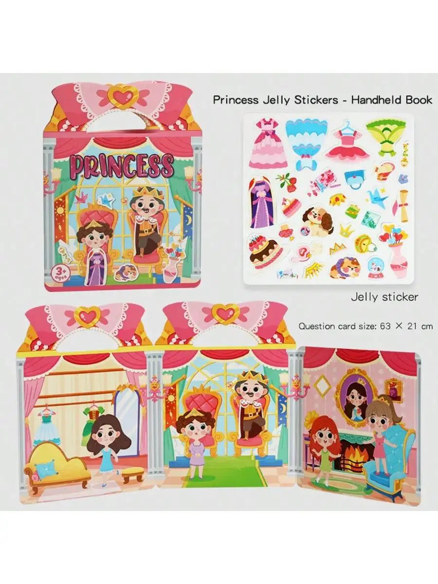 Reusable Sticker Books for Kids – 6-Set Travel Activity Bundle Kids Activity Book Richie's BQ-0002 princess