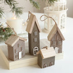 Wooden Christmas House Ornament – DIY Log Village Pendant Christmas Ornament Richie's
