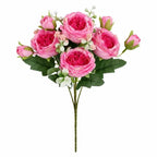 Faux Silk Artificial Roses Long Stem Fake Flowers – Home & Wedding Artificial Silk Flowers Richie's Dark Pink