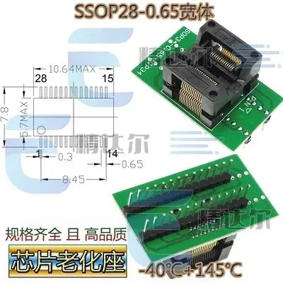 SOP/TSSOP to DIP Programmer Adapter Socket Set 8–28 Pin IC Programmer Adapter Richie's SSOP28(0.65 Wide )