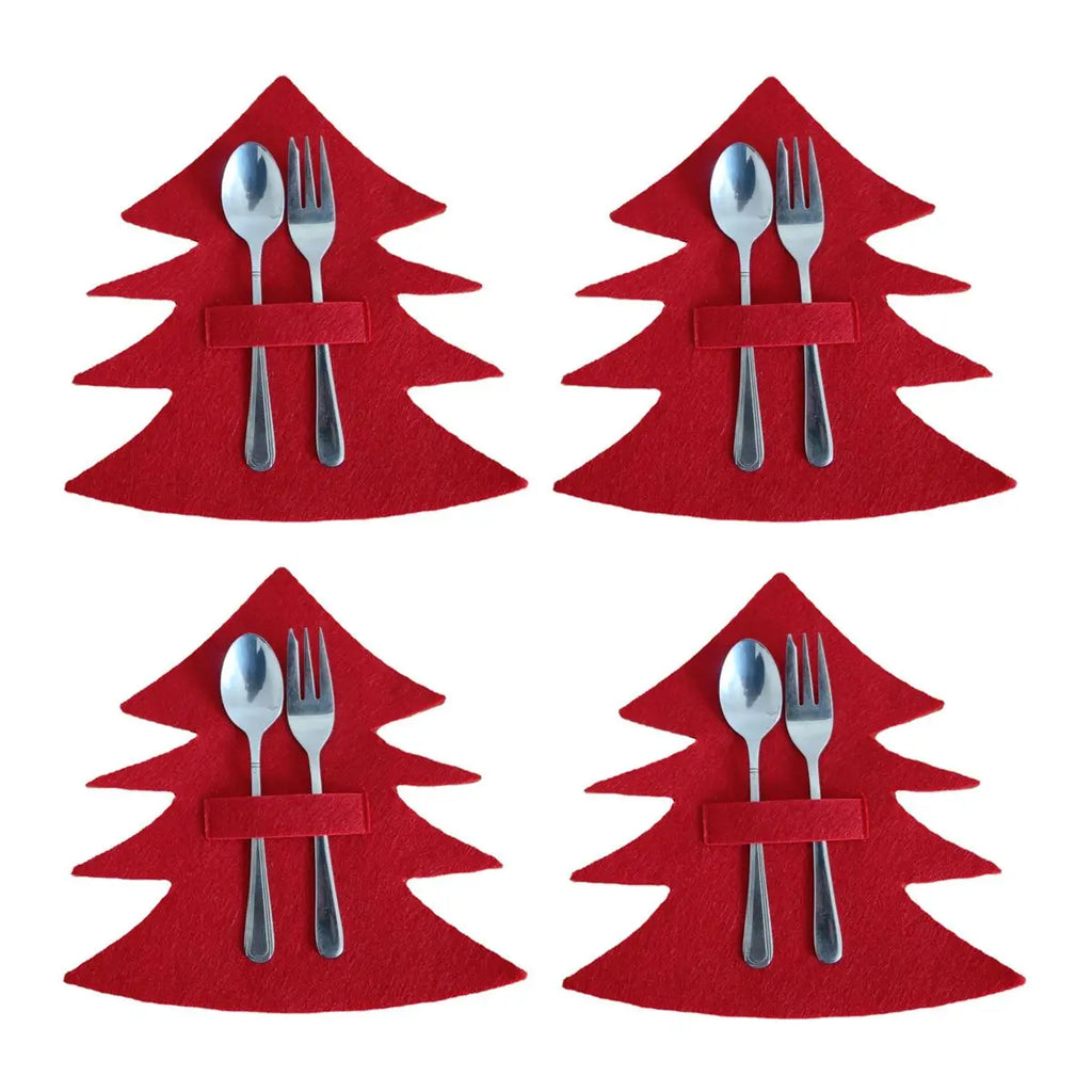 Christmas Cutlery Holder Bags | Festive Non-Woven Fabric 4 Pcs Cutlery Holder Bags Richie's 10
