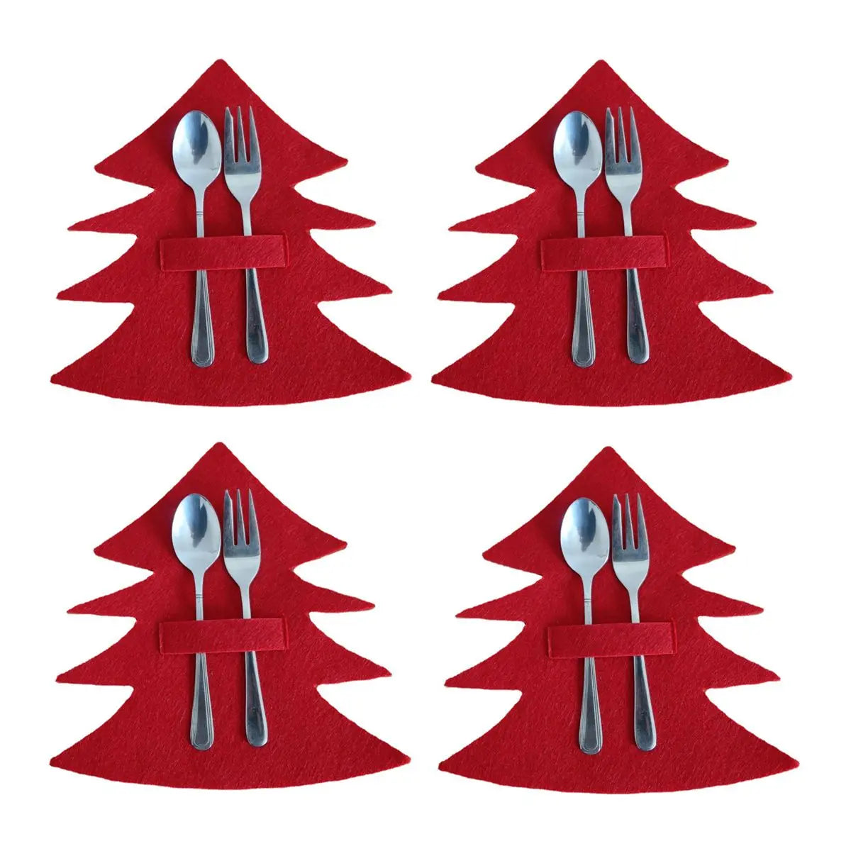 Christmas Cutlery Holder Bags | Festive Non-Woven Fabric 4 Pcs Cutlery Holder Bags Richie's 10