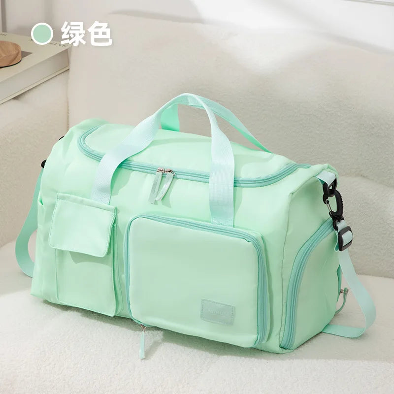 Large Capacity Gym Travel Bag – Dry Wet Separation Oxford Cloth Gym Travel Bag Richie's green
