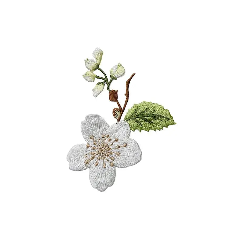 Flower Embroidery Iron-On Patch – DIY Appliqué for Clothes & Bags