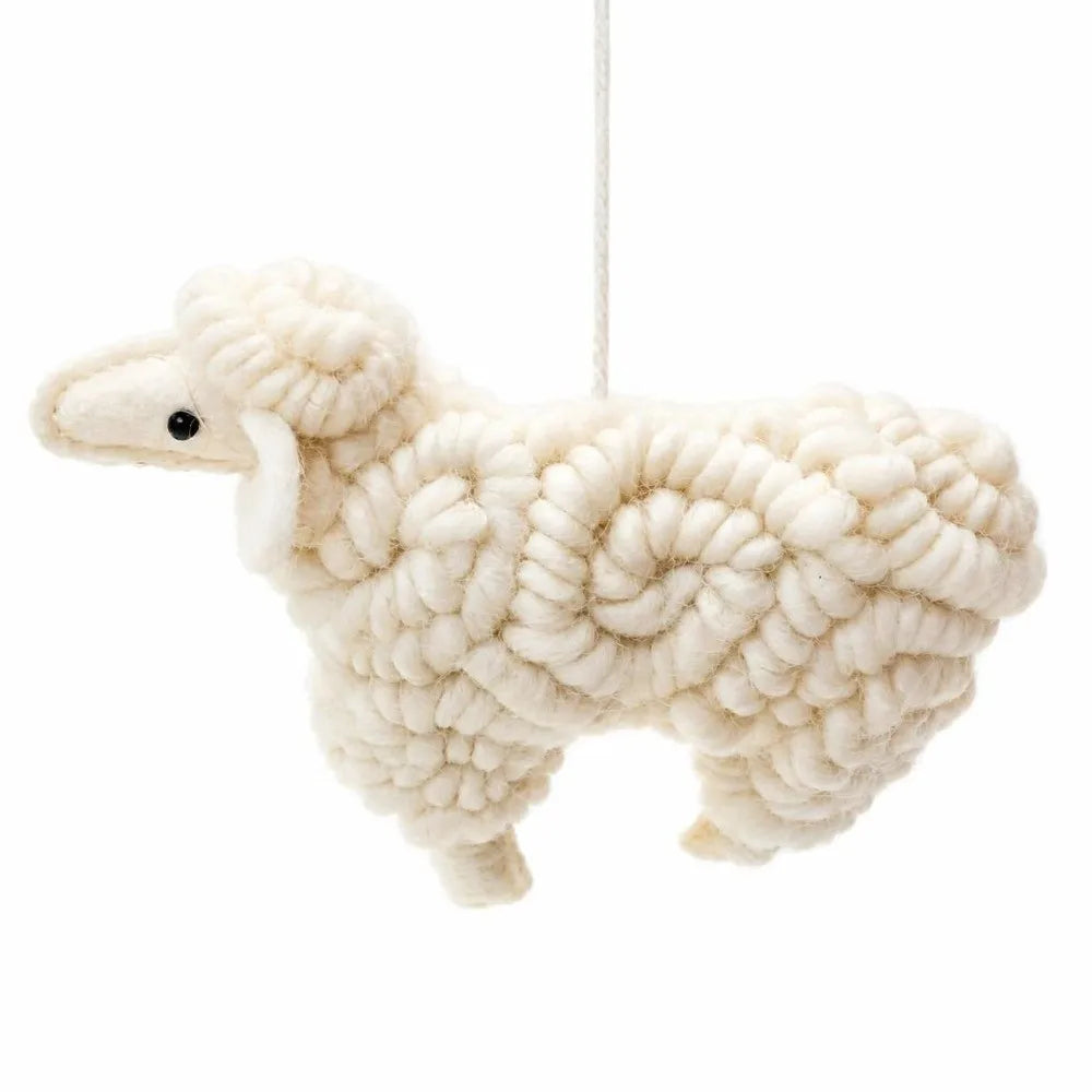 Wool Felt Sheep Christmas Ornament – Tree & Holiday Decor Christmas Ornament Richie's White